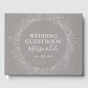 Rustic Winter Grey Wedding Guest Book