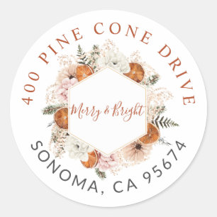 Rustic Winter Holiday Party  Classic Round Sticker