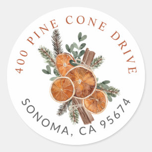 Rustic Winter Holiday Party  Classic Round Sticker