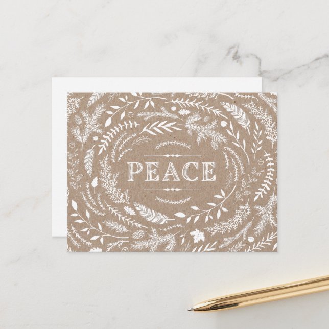 Rustic Winter Holiday Postcard (Front/Back In Situ)