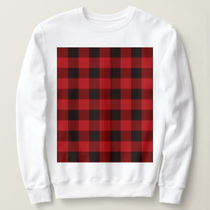 rustic winter holiday red black buffalo plaid sweatshirt