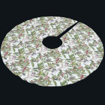 Rustic Winter Holly Berries Holiday Christmas Brushed Polyester Tree Skirt<br><div class="desc">This rustic Christmas tree skirt features watercolor berries and twigs in shades of green and red on a white background. Beautifully created by Simply Farmhouse Press.</div>