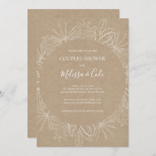 Rustic Winter Kraft Couples Shower Invitation