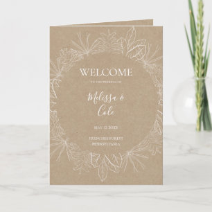 Rustic Winter   Kraft Folded Wedding Program Programme