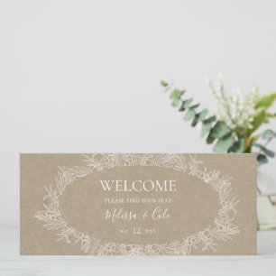 Rustic Winter   Kraft Hanging Seating Chart Header