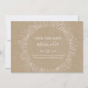 Rustic Winter Kraft Horizontal Save the Date