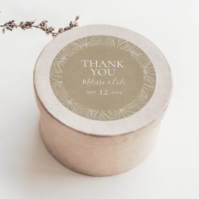 Rustic Winter | Kraft Thank You Favour Sticker (Creator Uploaded)