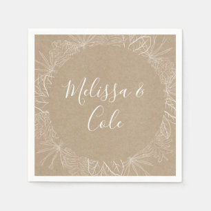 Rustic Winter Kraft Wedding Napkins