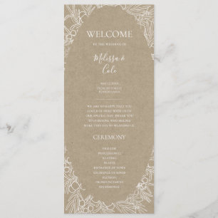 Rustic Winter   Kraft Wedding Program Programme