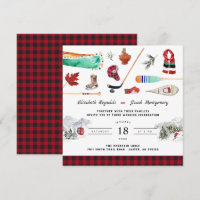 Rustic Winter Mountain | Camping Wedding Invitatio