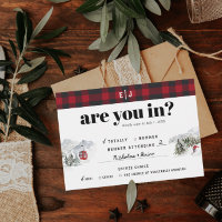 Rustic Winter Mountain | Camping Wedding RSVP 