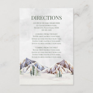 Rustic Winter Mountain Wedding Direction Insert
