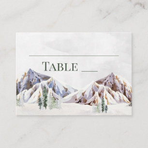 Rustic Winter Mountain Wedding Place Setting Cards