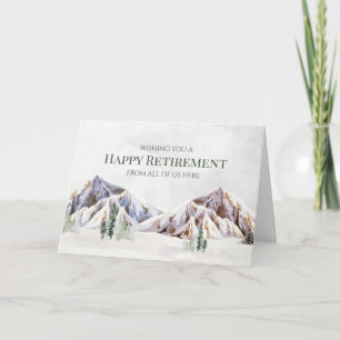 Rustic Winter Mountains Happy Retirement Card