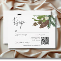 Rustic Winter Nature & Pine QR Code
