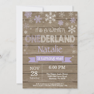 Rustic Winter Onederland 1st Birthday Invitation