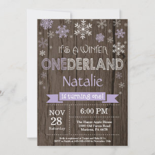 Rustic Winter Onederland 1st Birthday Invitation