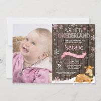 Rustic Winter Onederland Deer 1st Birthday