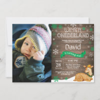 Rustic Winter Onederland Deer 1st Birthday