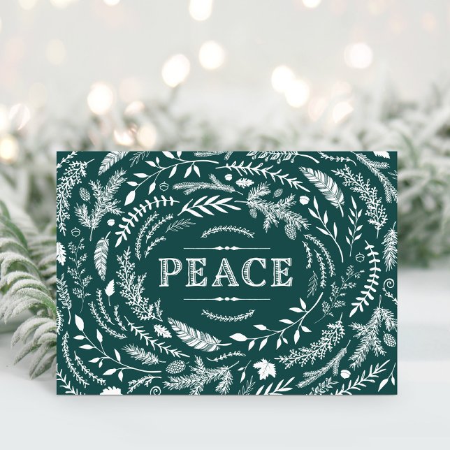 Rustic Winter Peace Holiday Greeting Card (Creator Uploaded)