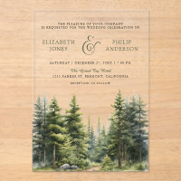 Rustic Winter Pine Trees Forest Wedding