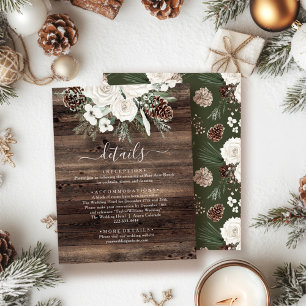 Rustic Winter Pine Wedding Enclosure Card
