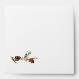 Rustic Winter Pine Wedding Envelope