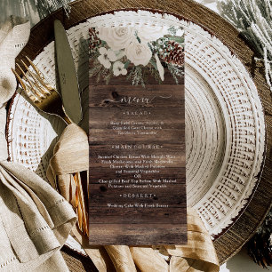Rustic Winter Pine Wedding Menu