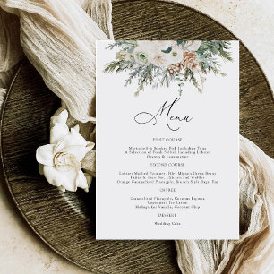 Rustic Winter Pinecone Wedding Menu
