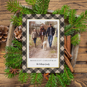 Rustic Winter Plaid Christmas Photo