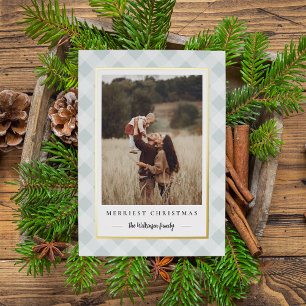 Rustic Winter Plaid Christmas Photo Foil