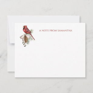 Rustic Winter Red Cardinal Pine Cone Card