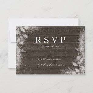 Rustic Winter RSVP Card