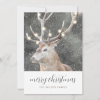 Rustic Winter Stag Merry Christmas