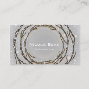 Rustic Winter Tree Branches Elegant Business Card