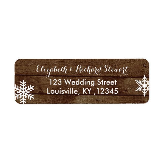 Rustic Winter Wedding Barn Wood Snowflakes (Front)
