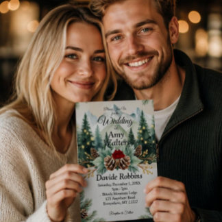 Rustic Winter Wedding Invitation 