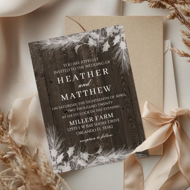 Rustic Winter Wedding Invitation (Creator Uploaded)