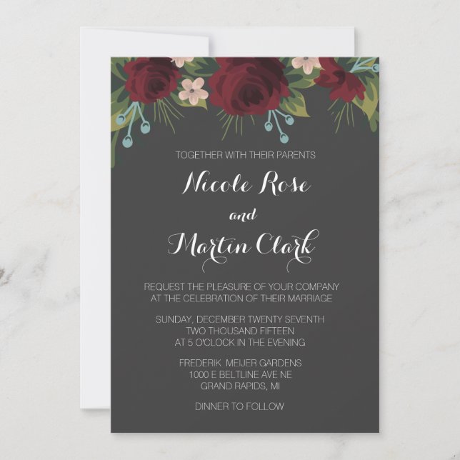 Rustic Winter Wedding Invite (Front)