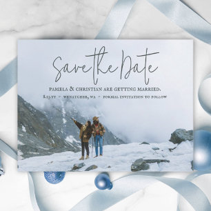 Rustic Winter Wedding Save-the-Date Photo Postcard