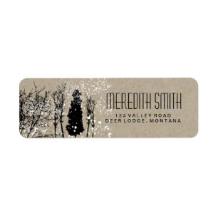 RUSTIC WINTER WEDDING TREE RETURN ADDRESS LABELS