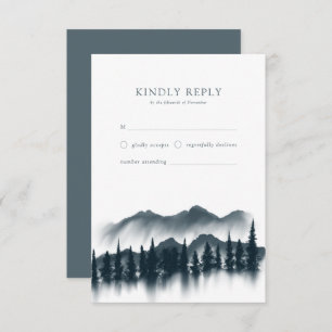 Rustic Winter Wonderland Wedding RSVP Card