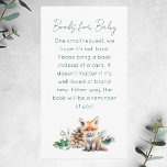 Rustic Winter Woodland Baby Shower Book Request Enclosure Card<br><div class="desc">This super cute baby shower Book Request enclosure card features rustic winter greenery and pine cones and an adorable baby fox. Your text is written in a simple, yet stylish, sans serif font with a touch of a handwritten script font to give it a clean, modern aesthetic. This Books for...</div>