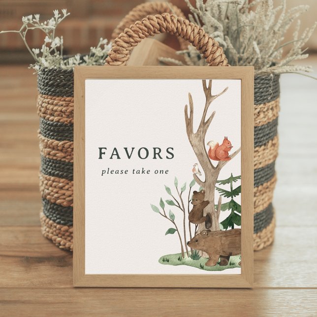 Rustic Winter Woodland Baby Shower Favour Sign (Creator Uploaded)