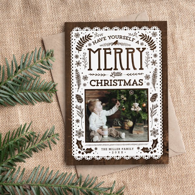 Rustic Winter Woodland Cutout Christmas Photo Card (Creator Uploaded)