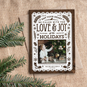 Rustic Winter Woodland Cutout Holiday Photo Card