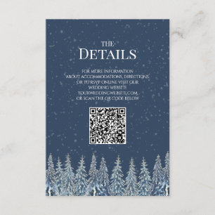 Rustic Winter Woods Wedding QR code Details Insert