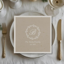 Rustic Winter Wreath Family Name Christmas Party