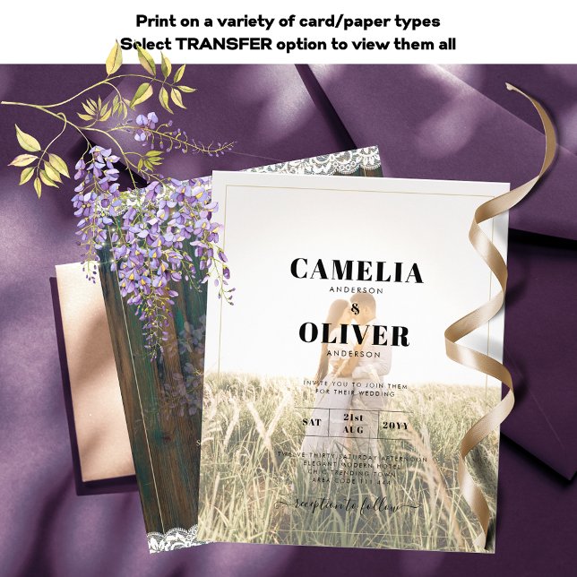 Rustic Wisteria Lace Lights Wedding  PHOTO Invite Flyer (Creator Uploaded)