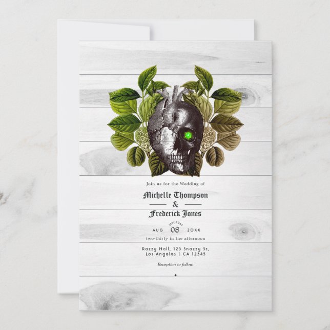 Rustic Witch Woodland Halloween Wedding Invitation (Front)